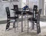 Sona Black/Silver Counter Chair, Set of 2