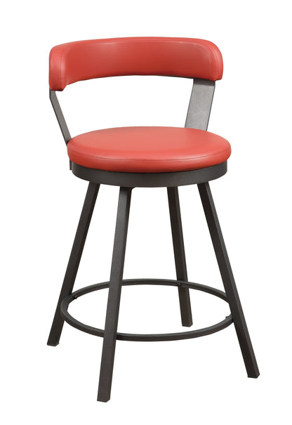 Appert Red/Dark Gray Swivel Counter Chair, Set of 2