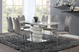 Glissand Chrome Metal/Gray Faux Leather Side Chair, Set of 2