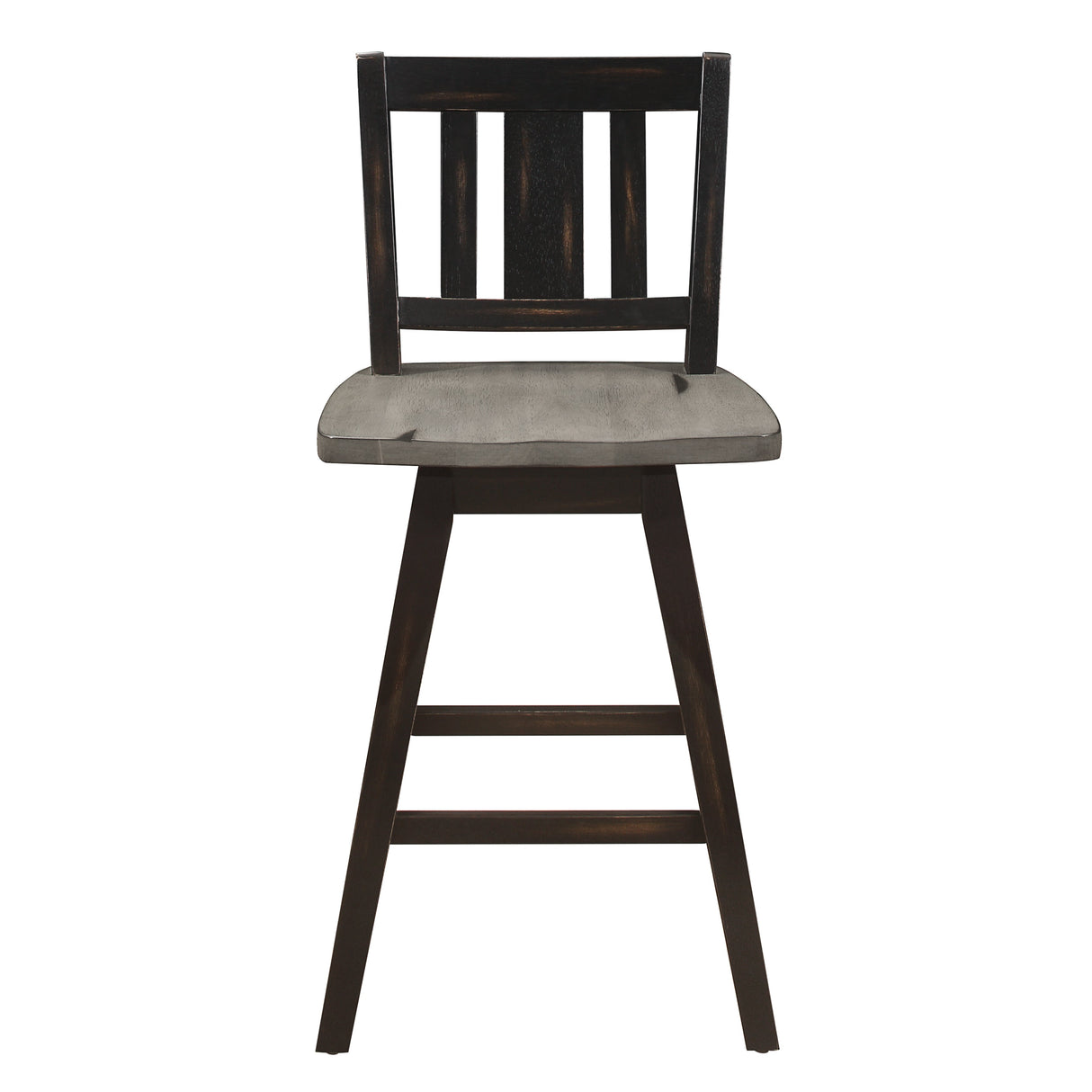 Amsonia Gray/Black Swivel Counter Height Chairs, Set of 2