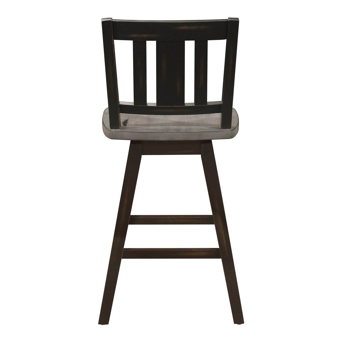 Amsonia Gray/Black Swivel Counter Height Chairs, Set of 2