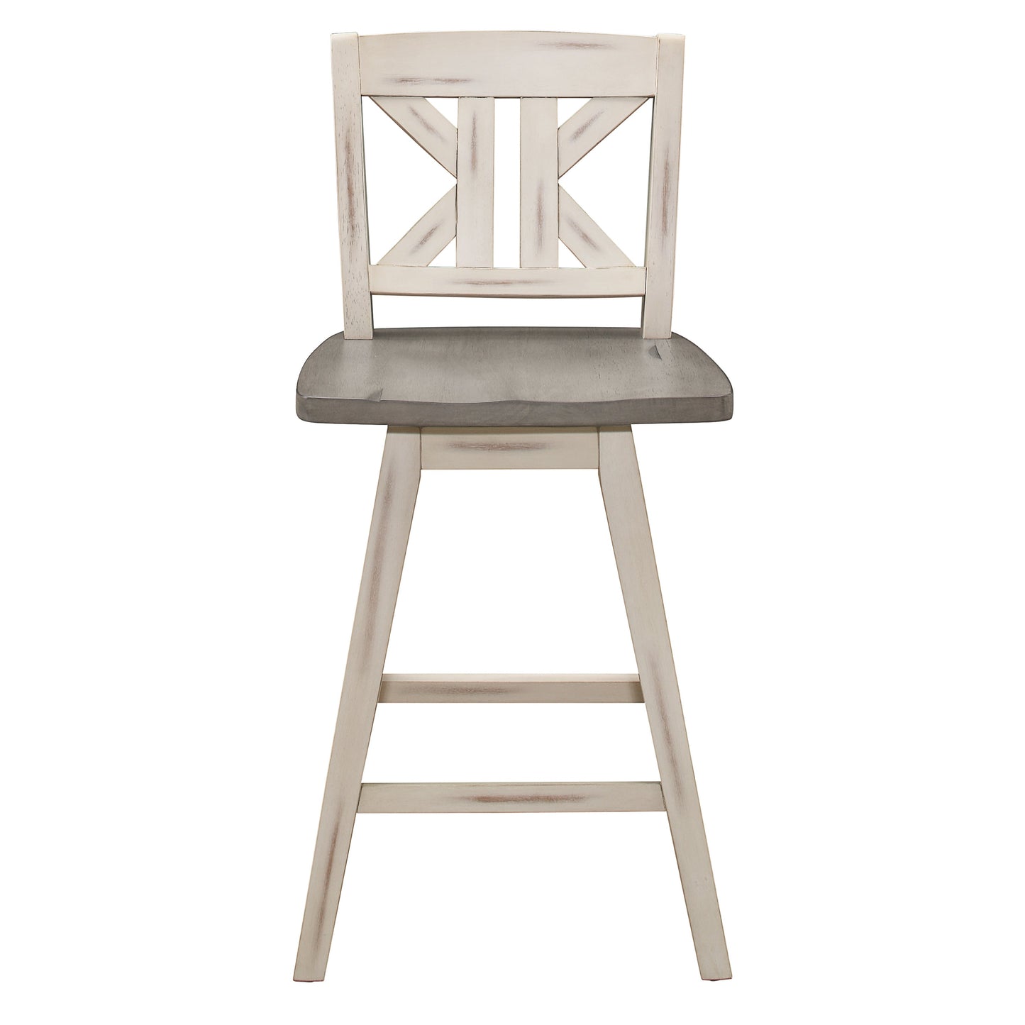 Amsonia Gray/White Swivel Counter Height Chairs, Set of 2