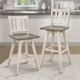 Amsonia White Swivel Pub Counter Height Chairs, Set of 2