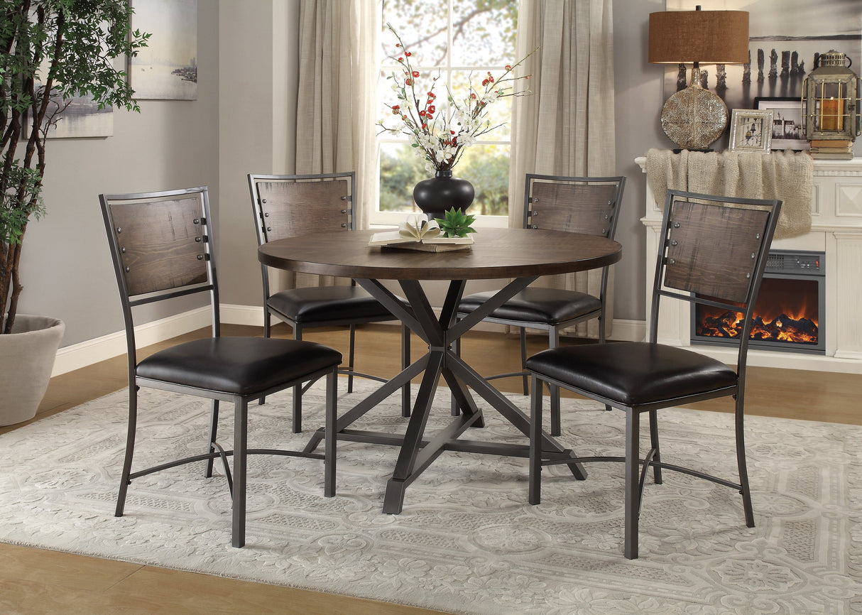 Fideo Brown/Gray Round Dining Set