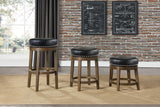 Westby Black/Brown Round Swivel Counter Height Stool, Set of 2