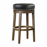 Westby Black/Brown Round Swivel Pub Height Stool, Set of 2