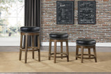 Westby Black/Brown Round Swivel Pub Height Stool, Set of 2