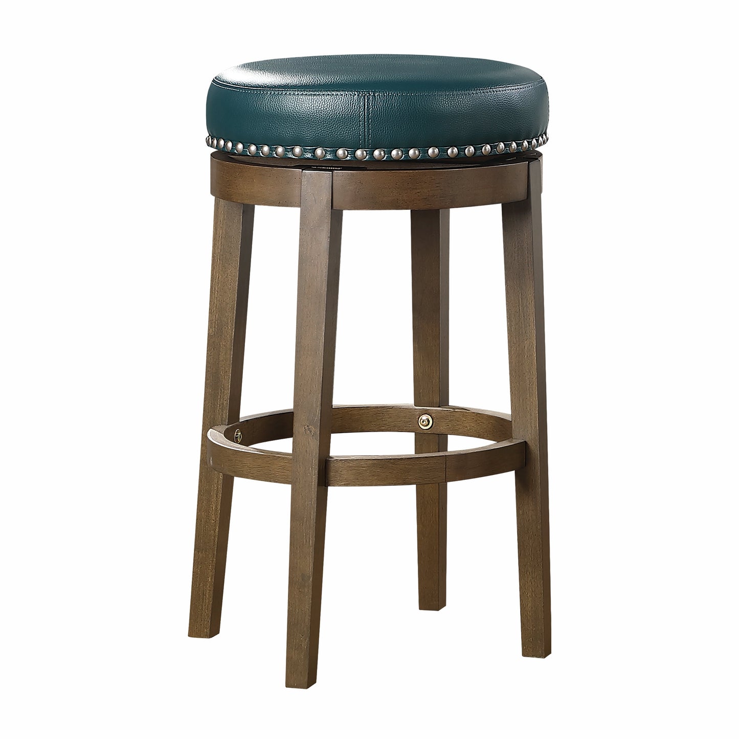 Westby Green/Brown Round Swivel Pub Height Stool,  Set of 2