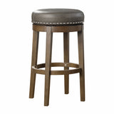 Westby Gray/Brown Round Swivel Pub Height Stool, Set of 2