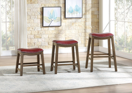 Ordway Red/Brown Dining Stool, Red