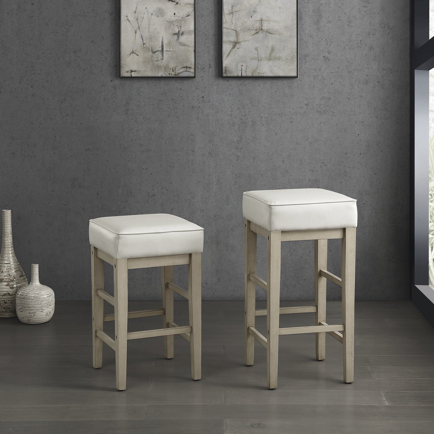 Pittsville White/Espresso Counter Height Stool, Set of 2