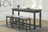Connected Gray 4-Piece Counter Height Set