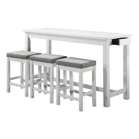 Connected White 4-Piece Pack Counter Height Set
