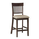 Balin Dark Brown Counter Height Chair, Slat Back, Set of 2