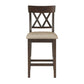 Balin Dark Brown Counter Height Chair, Double X Back, Set of 2