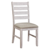 Ithaca Grayish White/Brown Side Chair, Set of 2