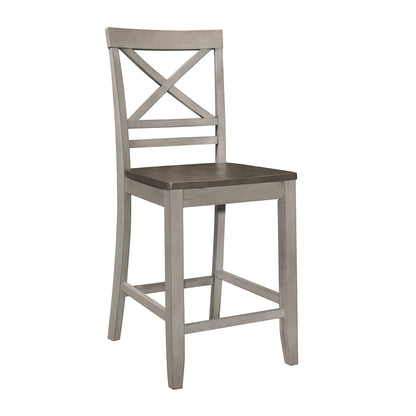 Brightleaf Brown/Light Gray Counter Height Chair, Set of 2