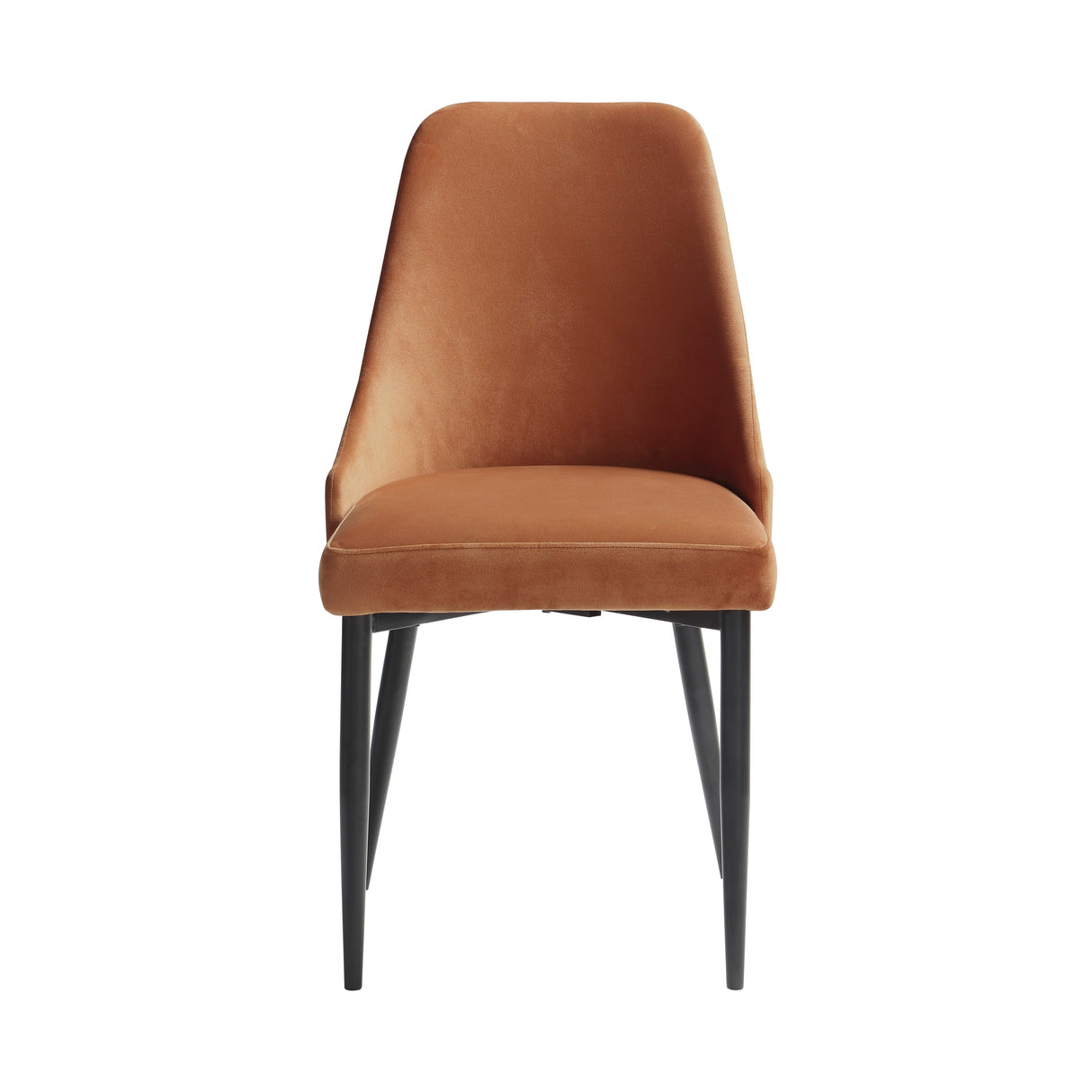 Keene Orange Velvet Side Chair, Set of 2