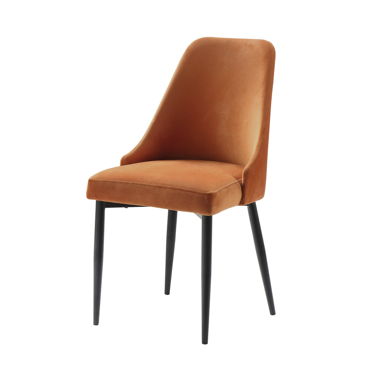 Keene Orange Velvet Side Chair, Set of 2