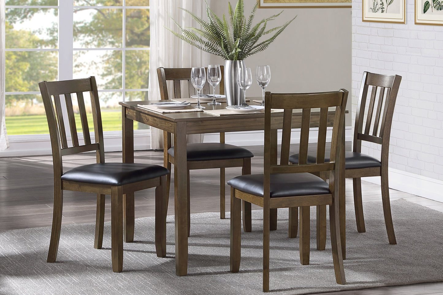 Faust Charcoal Brown 5-Piece Dining Set