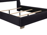 Franco Black Velvet King Upholstered Bed - Eve Furniture