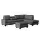 Heights Dark Gray Reverisble Sectional with Storage Ottoman