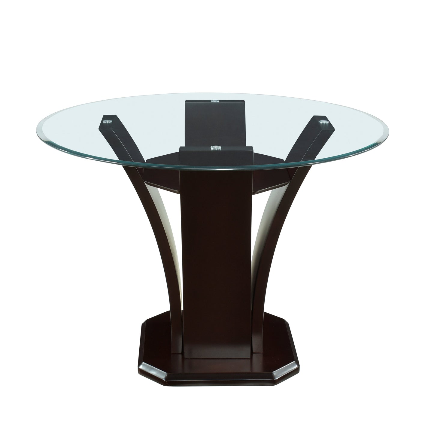 Daisy Dark Brown Glass-Top 48" Round Counter Height Table