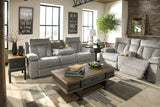 Mitchiner Fog Reclining Loveseat with Console