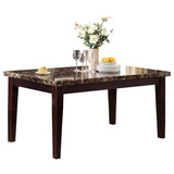 Teague Espresso Faux-Marble Top Dining Table