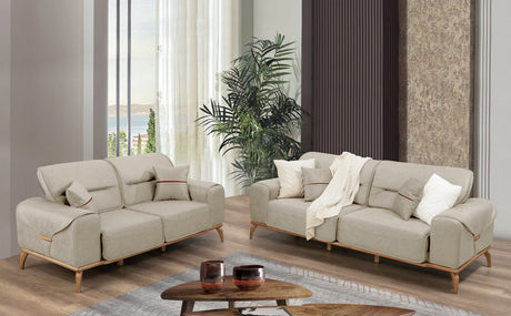 Oslo Sofa & Loveseat Fabric Upholstered - Beige