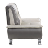 Veloce Beige/Gray Faux Leather Chair