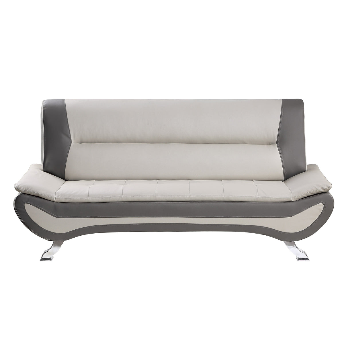 Veloce Beige/Gray Faux Leather Sofa