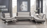 Veloce Beige/Gray Faux Leather Sofa