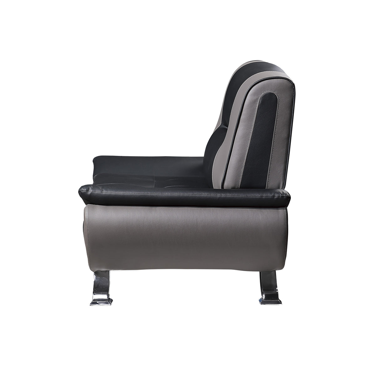 Veloce Black/Gray Faux Leather Chair