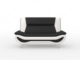 Veloce Black/Gray Faux Leather Loveseat