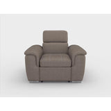 Ferriday Taupe Chair with Pull-out Ottoman