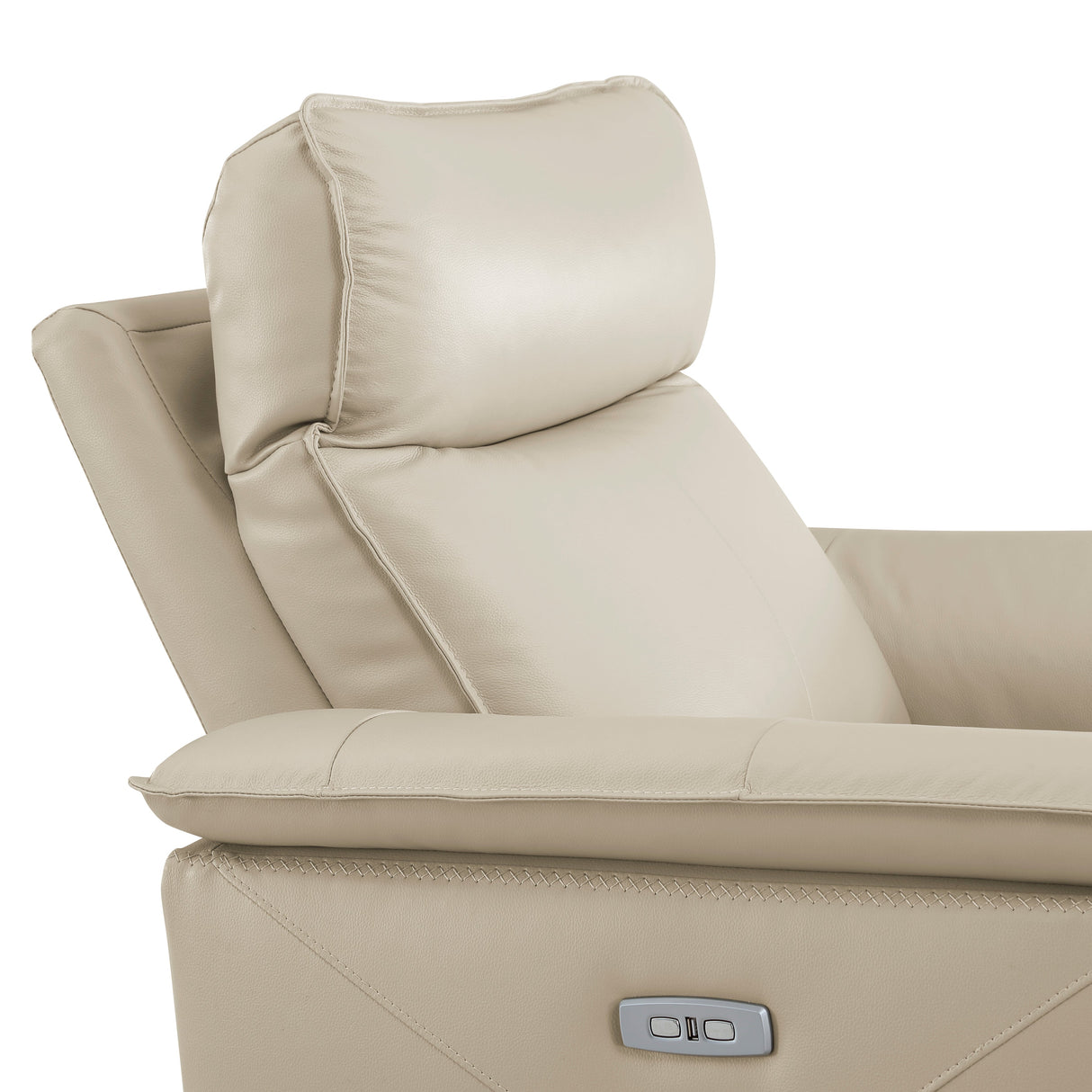 Maroni Taupe Leather Power Reclining Chair