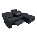 Monterey Ebony Chenille Reclining Sectional with Right Chaise