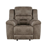 Hazen Brown Microfiber Rocker Reclining Chair