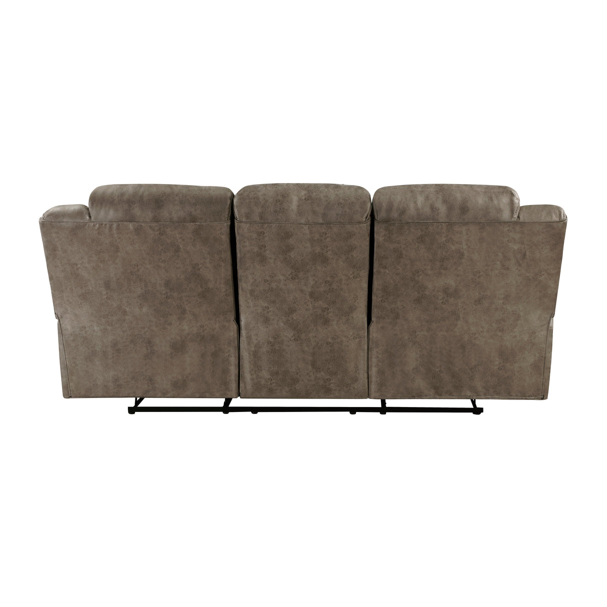 Hazen Brown Microfiber Double Reclining Sofa