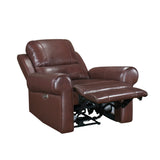 McCall Brown Leather Power Reclining Chair with Power Headrest