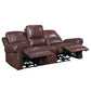 McCall Brown Leather Power Double Reclining Sofa with Power Headrests