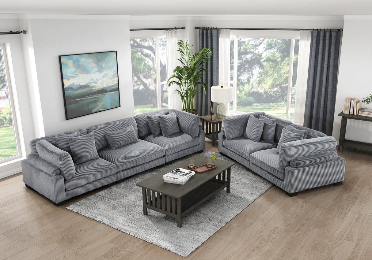 Traverse Gray Corduroy 2-Piece Loveseat