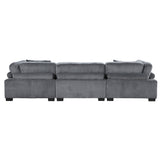 Traverse Gray Corduroy 3-Piece Sofa