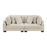 Traverse Beige Corduroy 2-Piece Loveseat