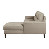 Lewes Latte Leather 2-Piece Sectional with Right Chaise