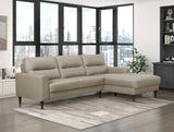 Lewes Latte Leather 2-Piece Sectional with Right Chaise