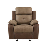 Glendale Brown Microfiber Glider Reclining Chair