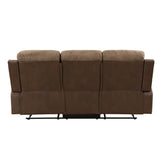 Glendale Brown Microfiber Double Reclining Sofa