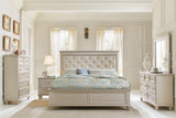 Celandine Silver King Upholstered Panel Bed